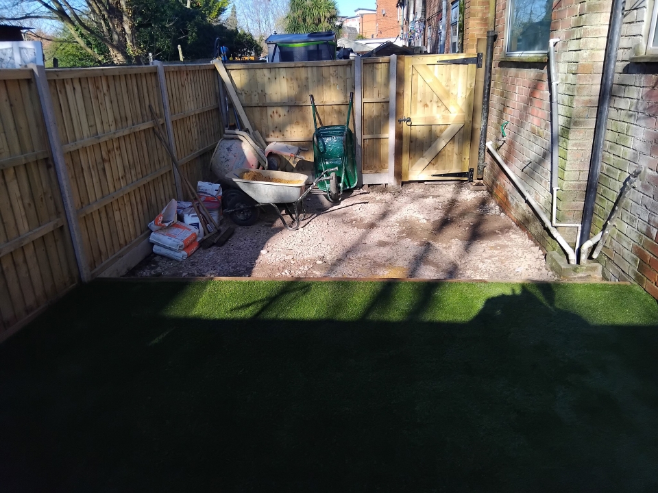 The grass area completed