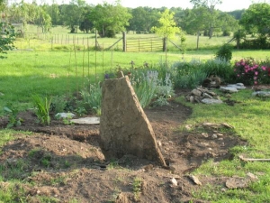 digging out rocks.