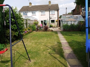 Back garden view toward the house